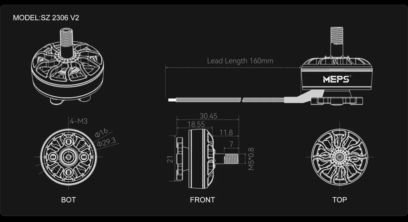 SZ2306 V2 motor chart