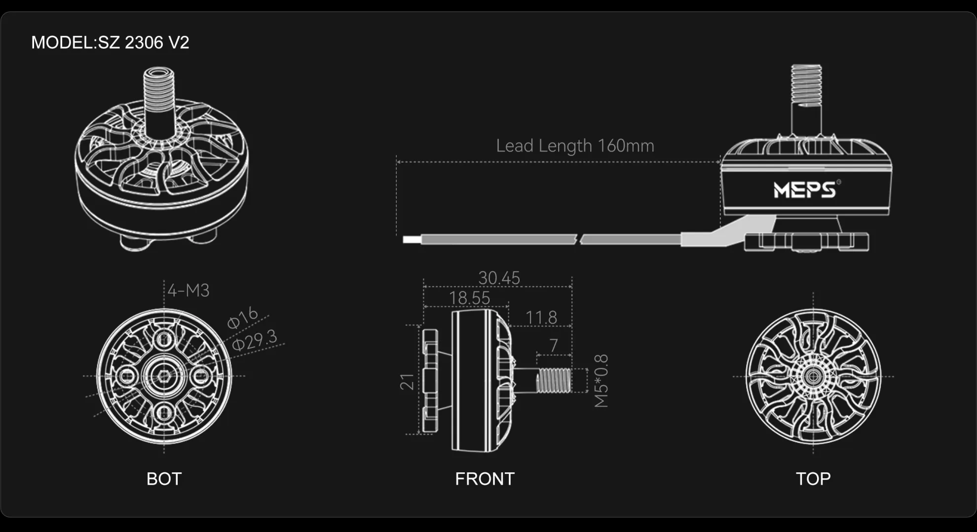 SZ2306 V2 motor chart