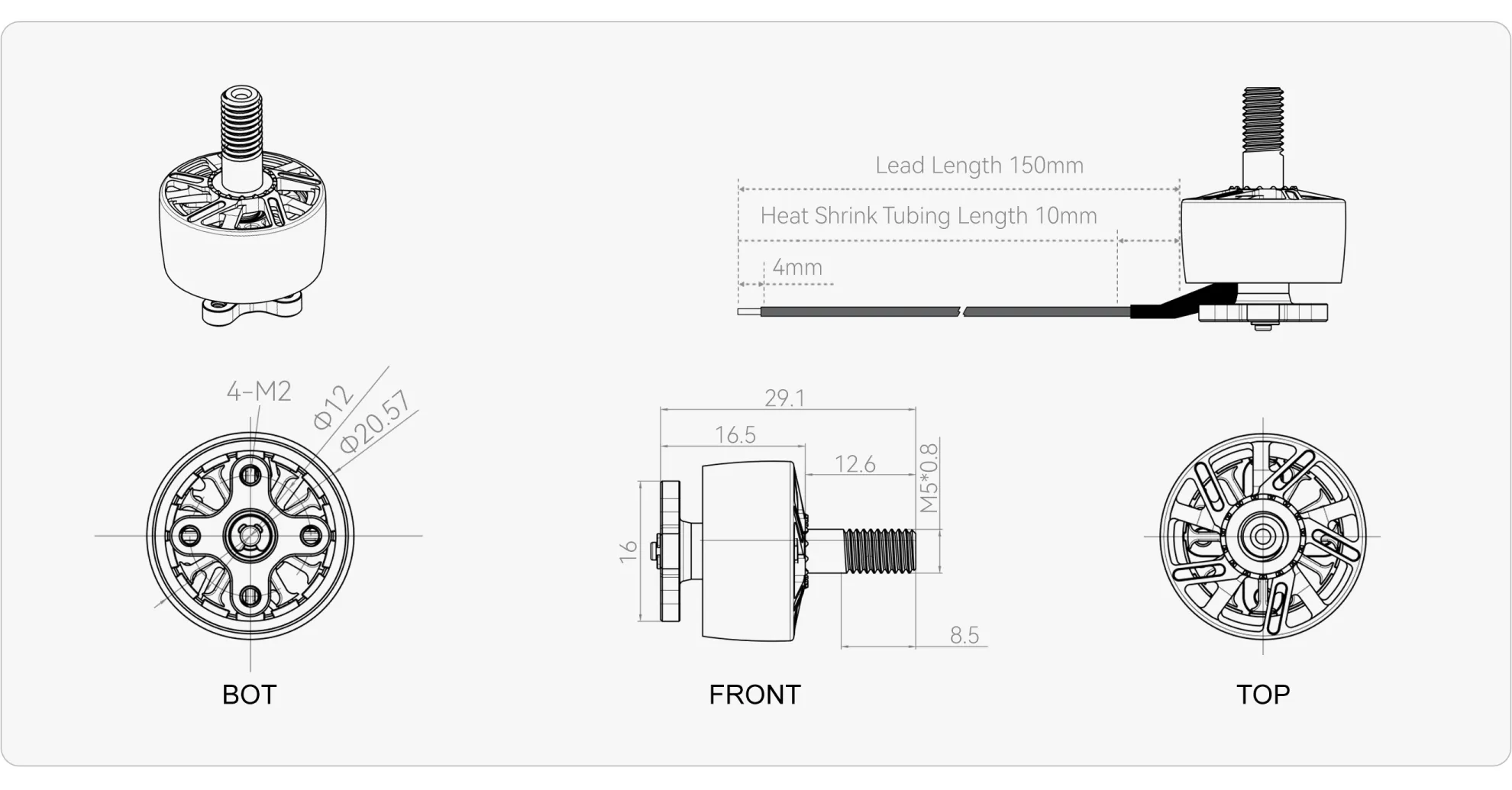 MEPS SZ1507.5 Brushless Motor Size Chart