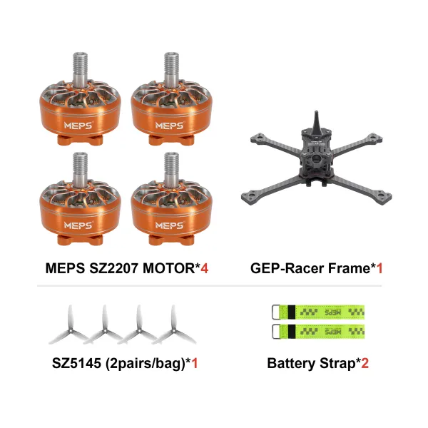 SZ2207 Motors with GEPRC GEP-Racer Frame FPV Bundle Kit for Racing Drone