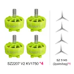 SZ2207 V2 1750KV Motor Propellers Green