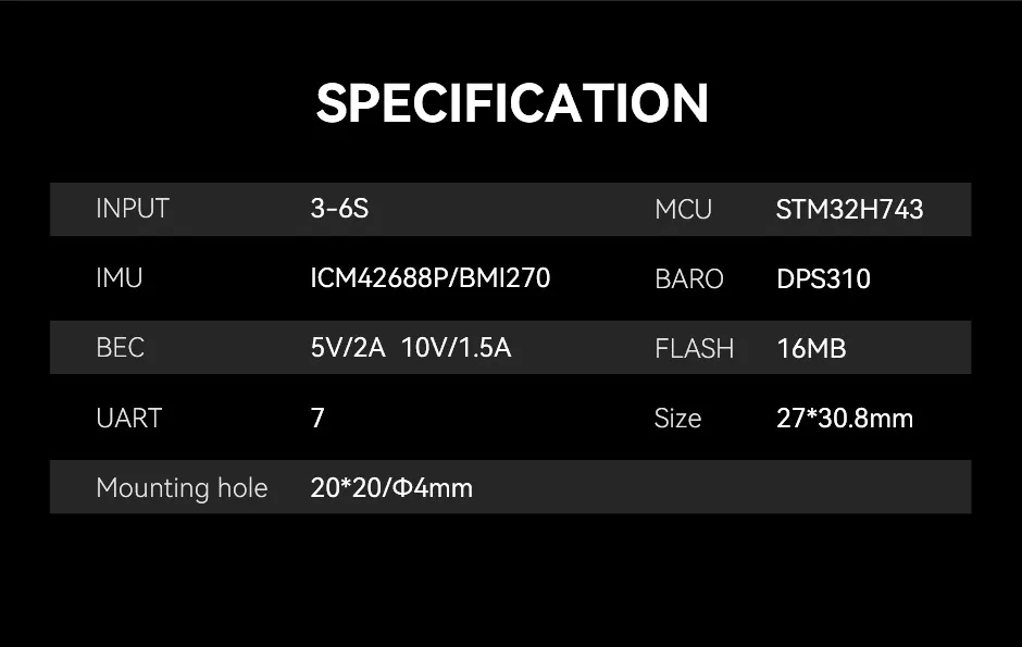 T motor dual bec h7 specification