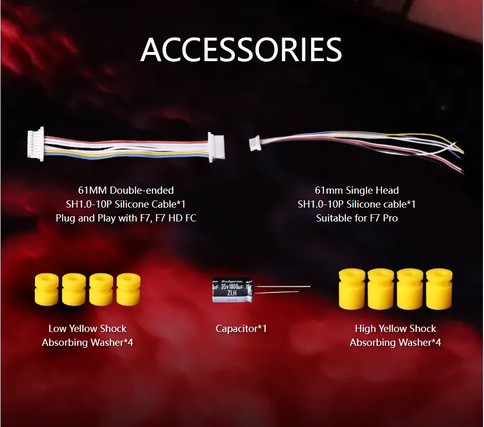 T-MOTOR F55A PRO 8S 4IN1 ESC of accessories