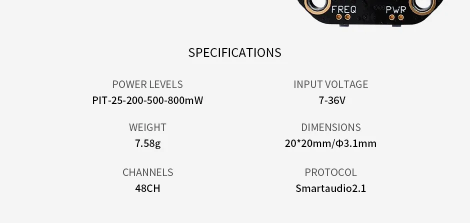 T-MOTOR FT800 VTX of specifications