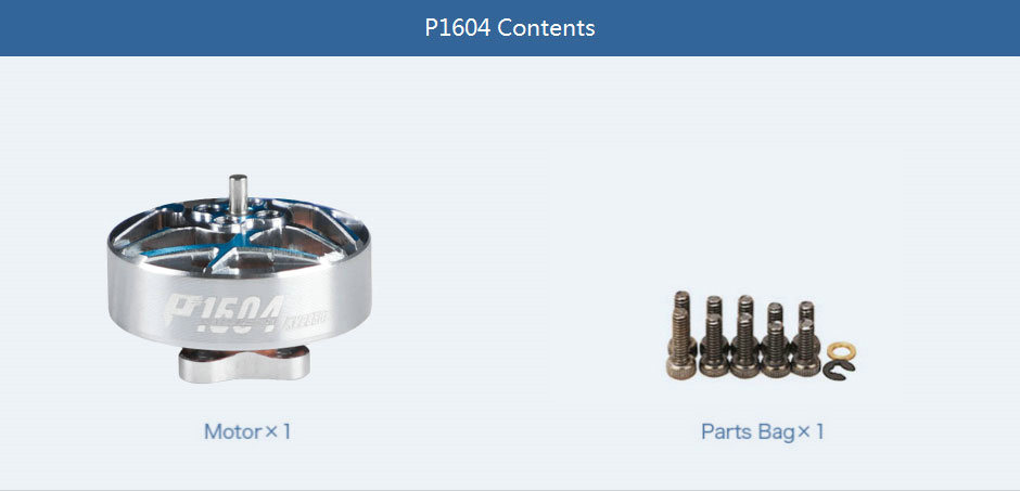 T-Motor P1604 3.5 Freestyle Motor of contents