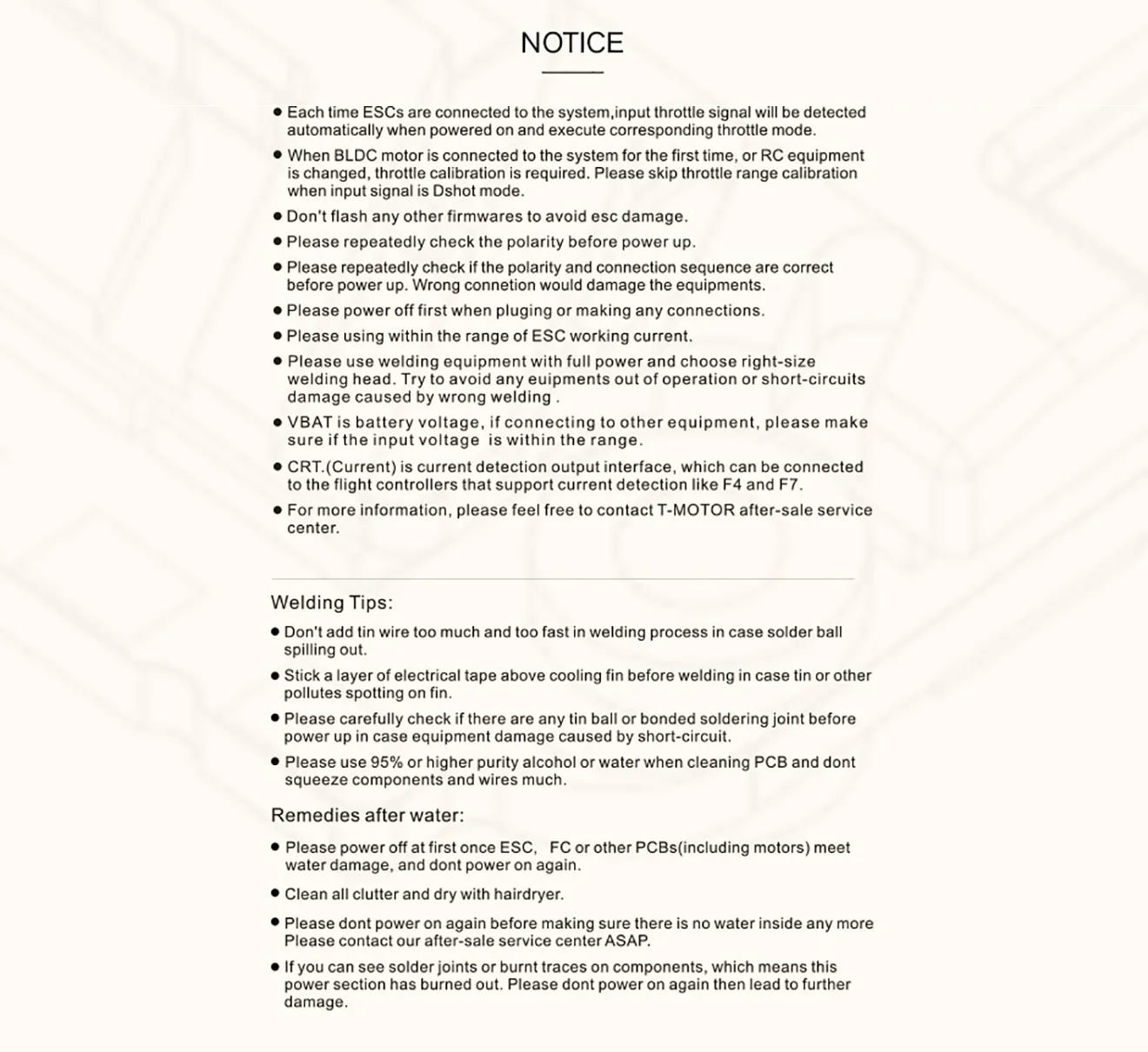 Notice of T-Motor v45a v2 4in1 esc