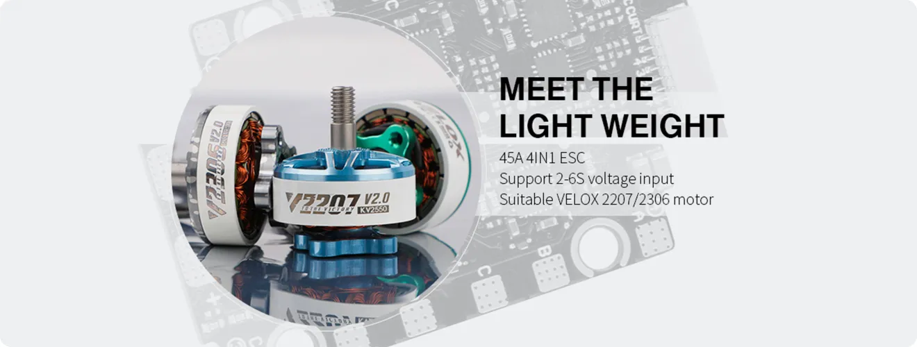 t motor velox v 45a 4in1 esc light weight