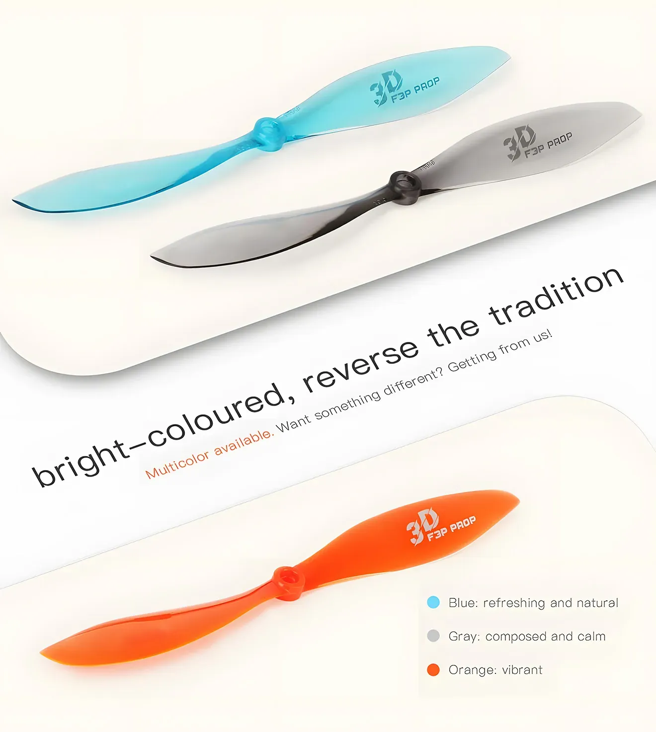 t8044 plastic propeller for 3d indoor fixed wing planes