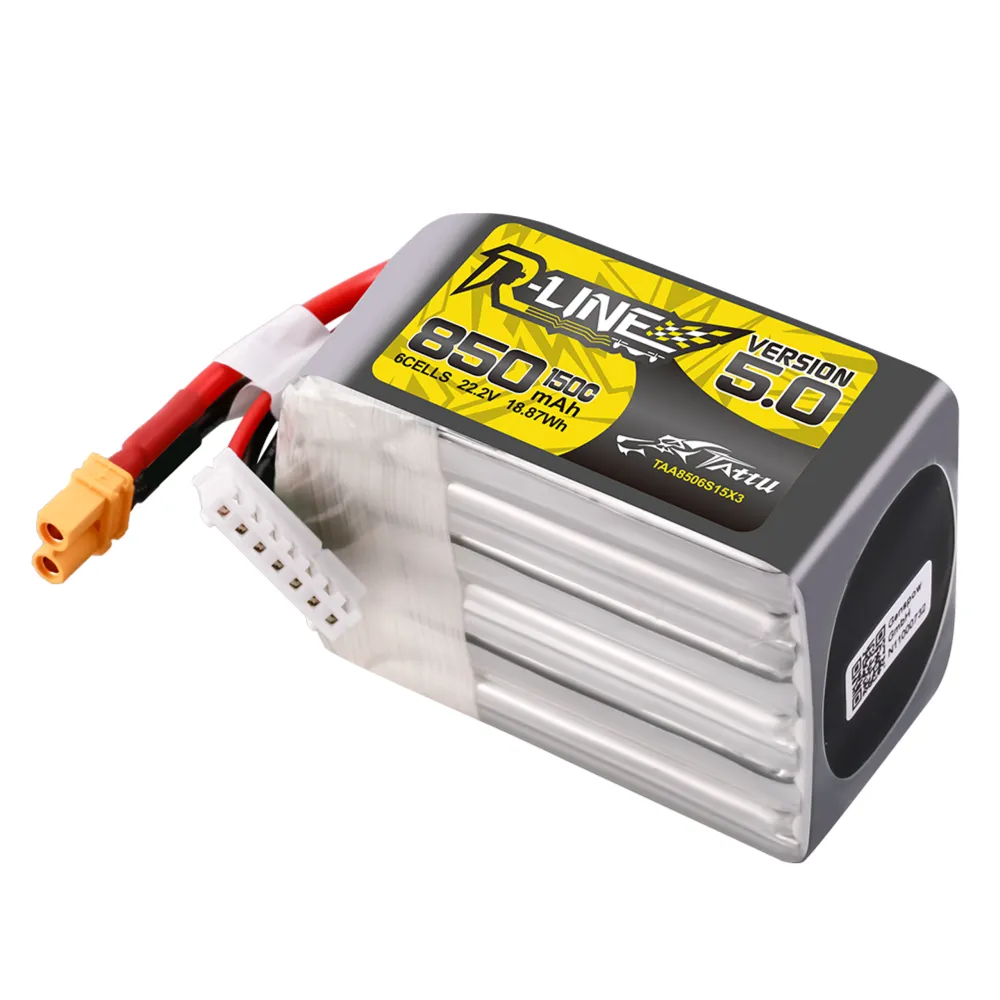 tattu r-line version 5.0 850mah 6s 22.2v 150c lipo battery right view