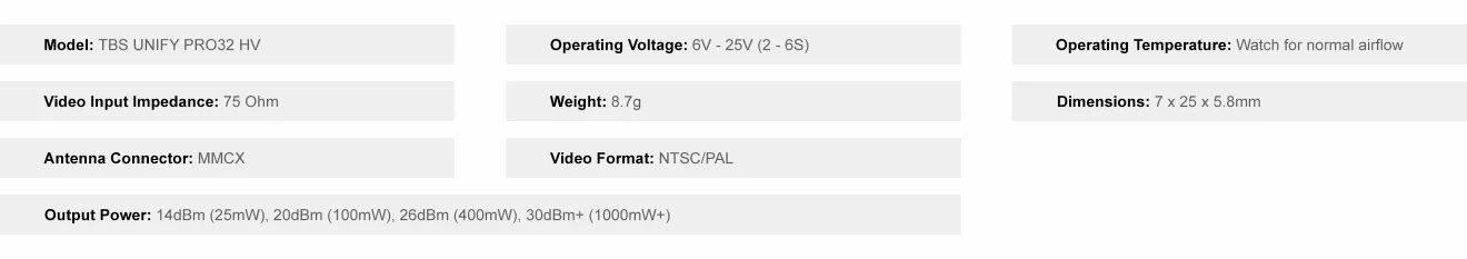 tbs-unify-pro32-hv-specification