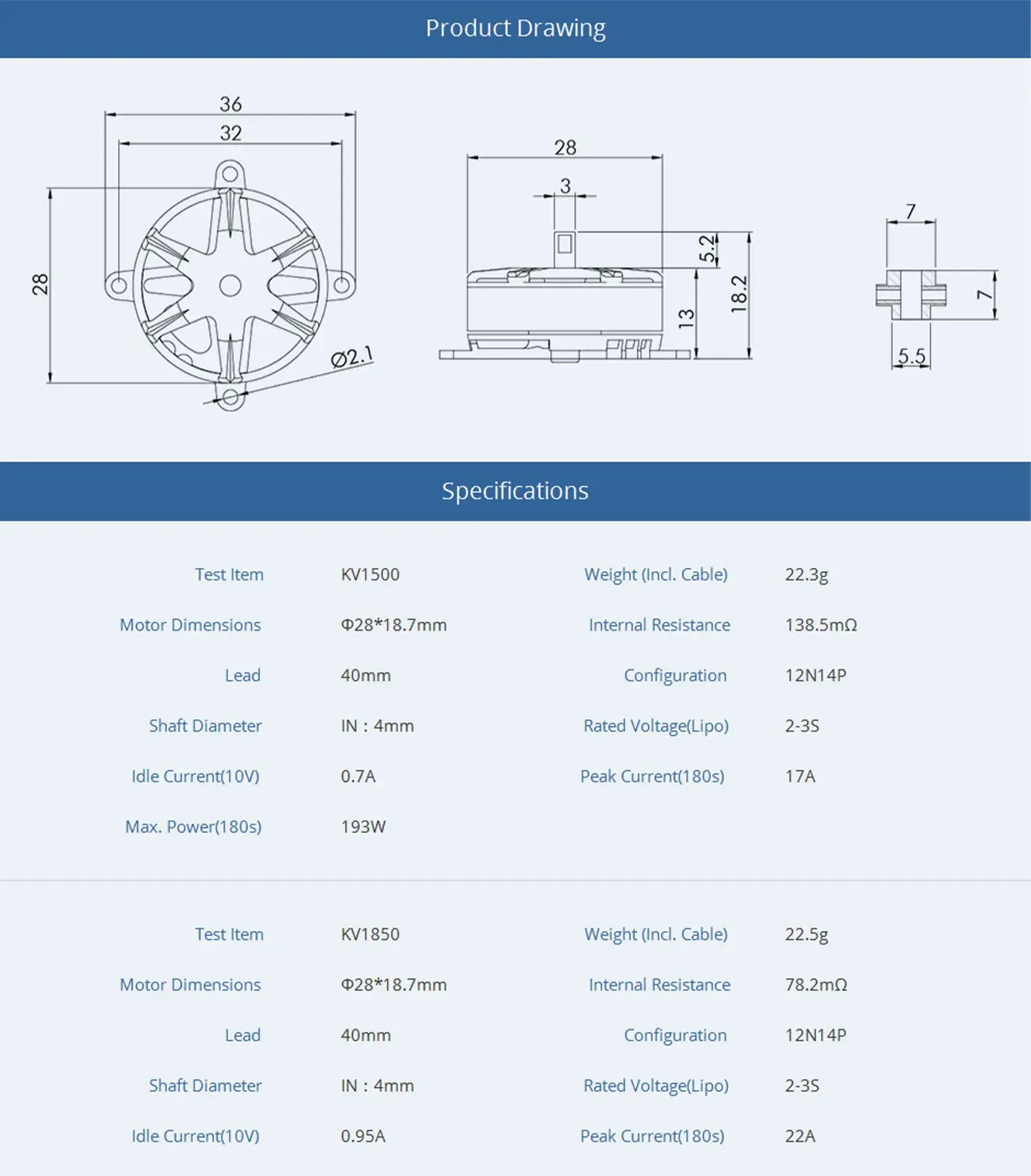 T-Hobby AM40 F3P 3D/4D Fixed Wing Powerful F3P Motor Drawing