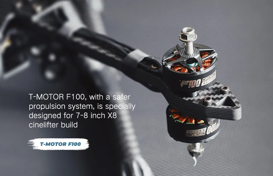 TMOTOR F100 motor with a safer propulsion system