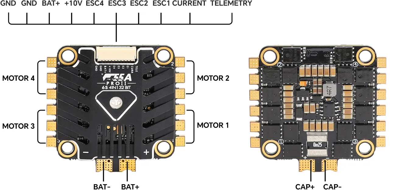 TMOTOR F55A Pro II ESC interface definition figure