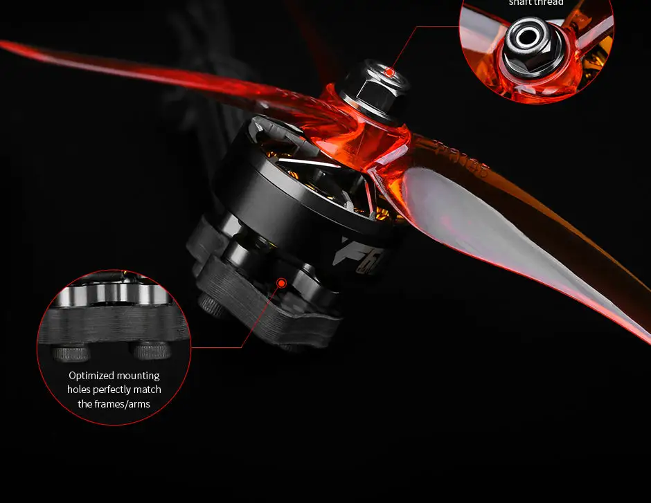 TMOTOR F60 PRO IV V2.0 2207.5 brushless motor features optmized mounting