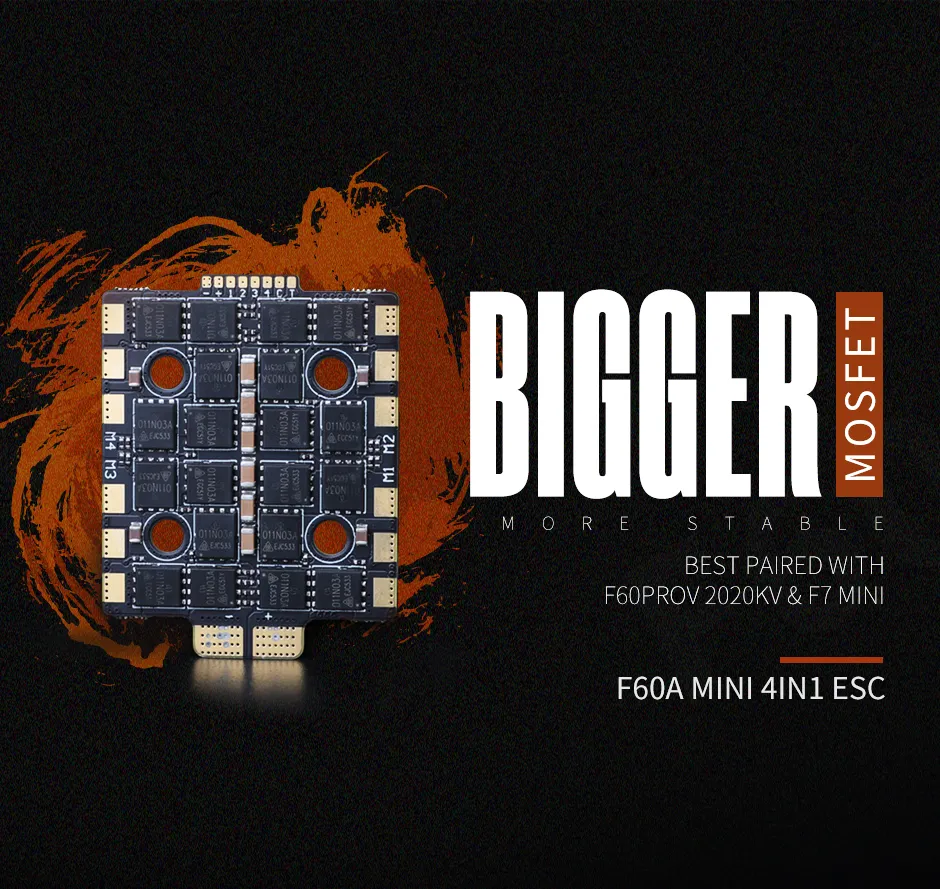 T-Motor f60a 8s 4in1 esc bigger