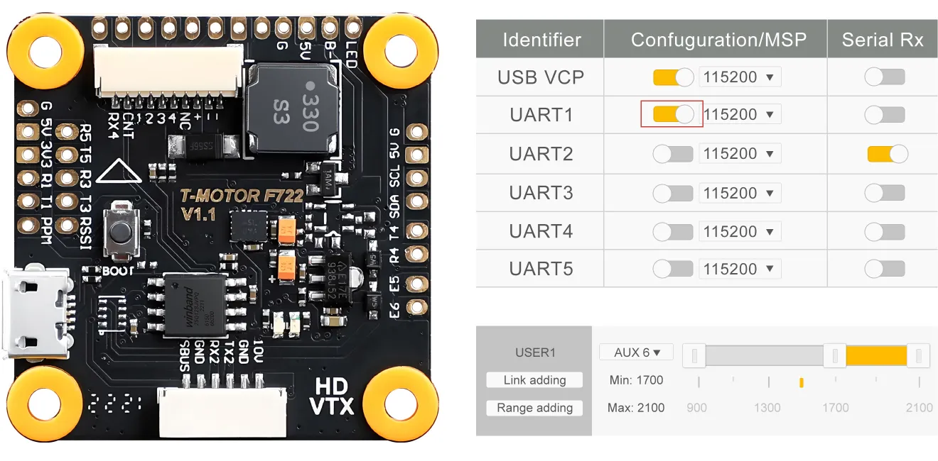 TMOTOR F7 HD Flight Controller with quick fix