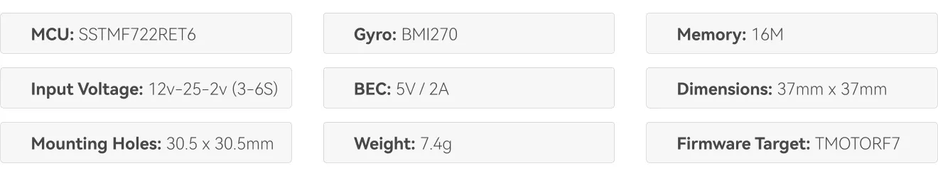 TMOTOR F7 HD Flight Controller with specification