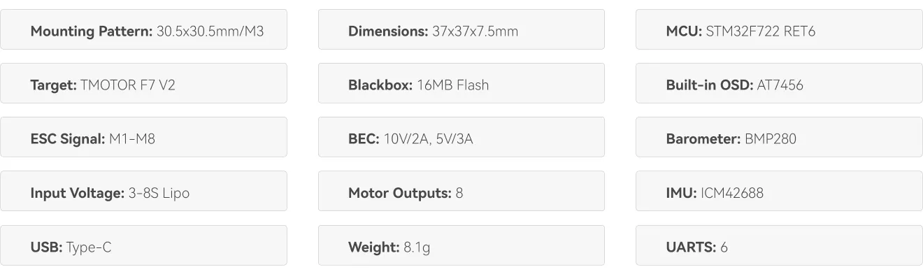 TMOTOR-F7-Pro-parameter