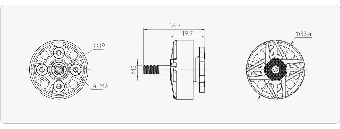 TMOTOR F90 drone motor size