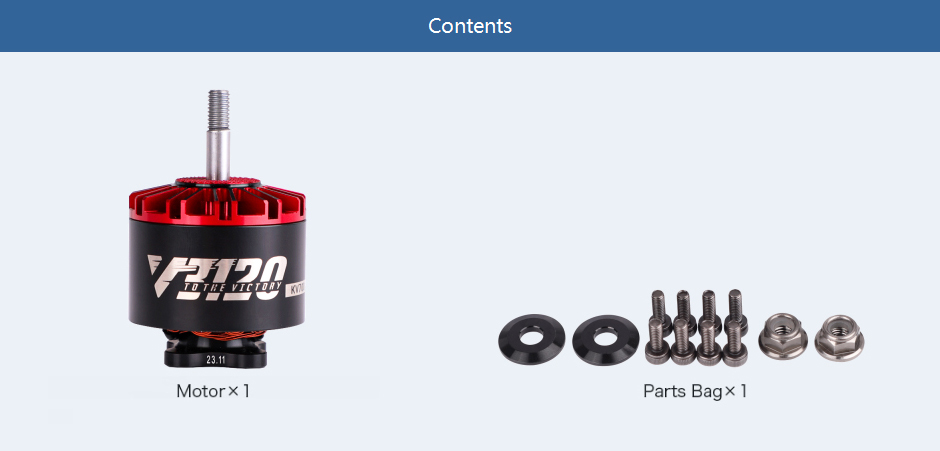 Contents for T-Motor velox v3115 motor