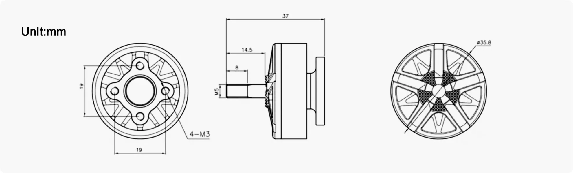 TMOTOR Velox Victory V3008 motor size